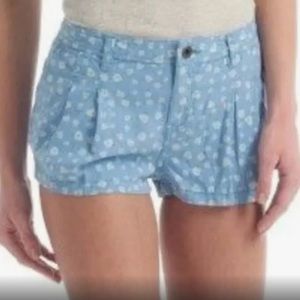 NWT Superdry Bluebell light blue ditsy floral 100% cotton embroidered shorts S
